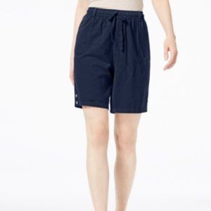 ~ Intrepid Blue Petite Cotton Draw String Shorts ~